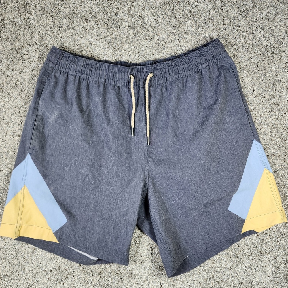 Fair Harbor Swim Shorts Mens XL Colorblock Recycled Stretch Trunks Excellent